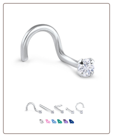 Platinum Nose Jewelry 2.5mm Round CZ -Choose Your Style