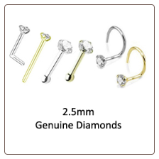 2.5mm Genuine Diamond Nose Ring