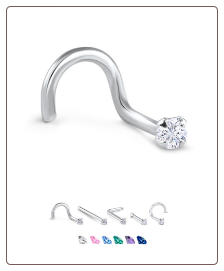 Platinum Nose Jewelry 2mm Round CZ -Choose Your Style