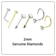 2mm Genuine Diamond Nose Ring