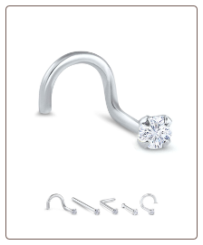 3mm Genuine Diamond Platinum Nose Ring