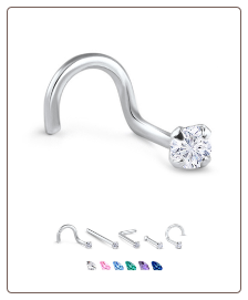 Platinum Nose Jewelry 3mm Round CZ -Choose Your Style