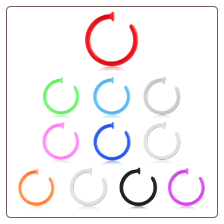 Bioflex Open Nose Ring Hoop Choose Your Color, Choose Your Size 20G