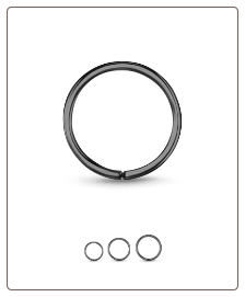 Nose Ring Continuous Seamless Hoop Black Plated Sterling Silver