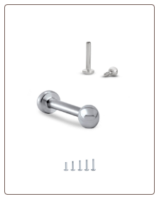 316L Surgical Steel Labret Style Screw Post Nose Stud - Choose Your Size Ball