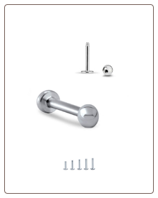 316L Surgical Steel Labret Style Nose Stud - Choose Your Size Ball 18G