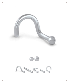 316L Surgical Steel Nose Stud -Choose Your Style, Gauge & Size Ball