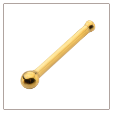 Gold Plated 316L Surgical Steel Nose Bone 1.5mm Ball 20G