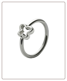 316L Surgical Steel or Titanium Butterfly Captive Bead Nose Ring, Tragus, Ear Cartilage Hoop