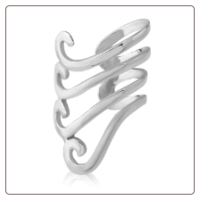 316L Surgical Steel Fake Ear Cuff Clip On Non Piercing Hoop Wave