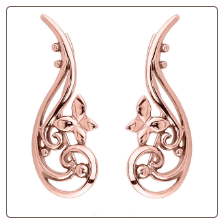 Rose Gold 316L Surgical Steel Dangle Ear Vine Pin Wire Butterfly 20G