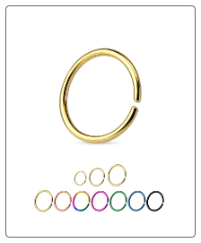 Titanium Anodized 316L Surgical Steel Seamless Annealed Continuous Nose Ring Hoop Choose Your Color & Size 20G
