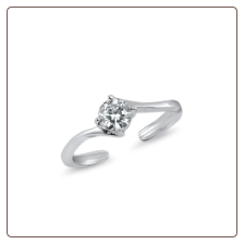 925 Sterling Silver Solitaire CZ Toe Ring