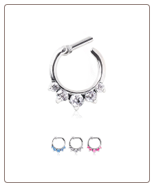 **BLOW OUT SALE**  Surgical Steel Hinged Septum Clicker Choose Your Color & Gauge