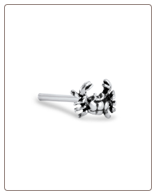 **BLOW OUT SALE** 925 Sterling Silver Nose Stud Straight or L Bend Crab Design 22G