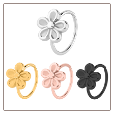 316L Surgical Steel Seamless Nose Ring Helix Daith Ear Cartilage Flower Hoop Choose Your Color 5/16" 20G