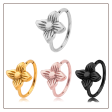 316L Surgical Steel Seamless Nose Ring Helix Daith Ear Cartilage Flower Hoop Choose Your Color 5/16" 20G