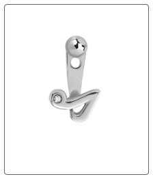 316L Surgical Steel Tragus Jacket Ear Cartilage Earring Piercing Right or Left Musical Note