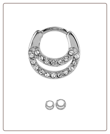 **BLOW OUT SALE** 316L Surgical Steel Hinged Septum Clicker - Choose Your Size 16G