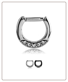 316L Surgical Steel Hinged Septum Clicker 14G