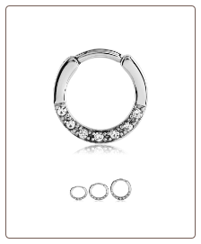 316L Surgical Steel Hinged Septum Clicker Choose Your Size 14G