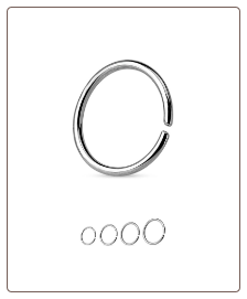 316L Surgical Steel Seamless Continuous Nose Ring Hoop Choose Your Size