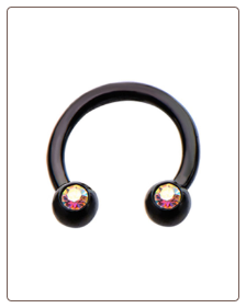 Black 316L Surgical Steel Curved Barbell CBB Nose Ring Horseshoe Hoop 5/16" Choose Your Gauge
