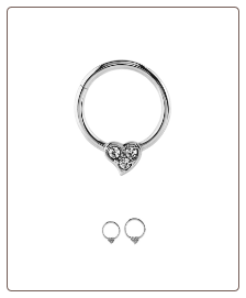 316L Surgical Steel Hinged Septum Clicker Clear 16G