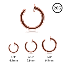 Nose Ring Open Hoop Steel Rose Gold Plated Choose Your Size 20G