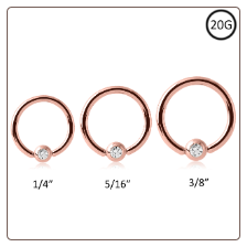 Nose Ring Surgical Steel Rose Gold Plated Hoop Choose Your Size 20G