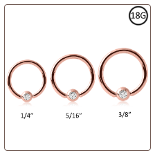 Nose Ring Surgical Steel Rose Gold Plated Hoop Choose Your Size 18G