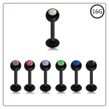 **BLOW OUT SALE** Blackline Surgical Steel Labret Monroe Stud Ring 6mm Screw Post Choose Your Opal 16G