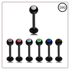 **BLOW OUT SALE** Blackline Surgical Steel Labret Monroe Stud Ring 8mm Screw Post Choose Your Opal 16G