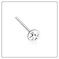 316L Surgical Steel Peace Sign Nose Stud Choose Your Style 20G