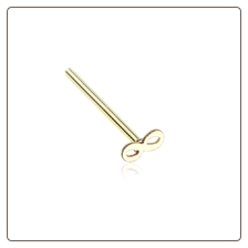 Gold Plated 316L Surgical Steel Infinity Nose Stud Choose Your Style 20G