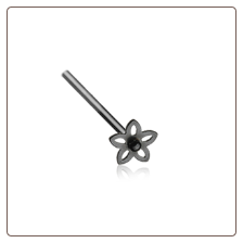 Black Plated 316L Surgical Steel Flower Nose Stud Choose Your Style 20G