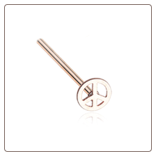 Rose Gold Plated 316L Surgical Steel Peace Sign Nose Stud Choose Your Style 20G