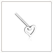316L Surgical Steel Heart Nose Stud Choose Your Style 20G