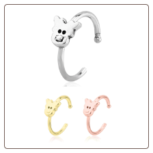 316L Surgical Steel Open Nose Ring Hoop Christmas Reindeer Choose Your Color 20G