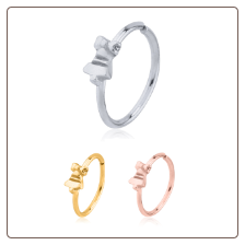 316L Surgical Steel Seamless Nose Ring Helix Daith Ear Cartilage Continuous Hoop Christmas Bell Choose Your Color 20G