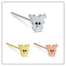 316L Surgical Steel Nose Stud Ring Christmas Reindeer - Choose Your Color & Style 20G
