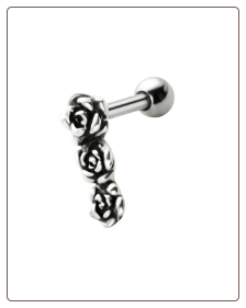 316L Surgical Steel Ear Cartilage Tragus Helix Ring Stud Jewelry Rose 16G