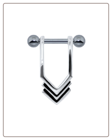 316L Surgical Steel Ear Cartilage Cuff Helix Shield Jewelry Arrow 16G
