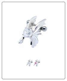316L Surgical Steel Ear Cartilage Cuff Helix Shield Jewelry Butterfly 16G