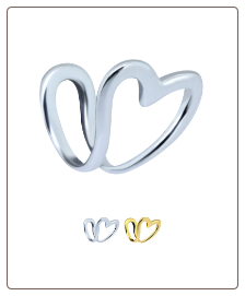 925 Sterling Silver or Gold Plated Fake Nose Ring, Ear Cuff, Tragus Clip On Non Piercing Hoop Heart