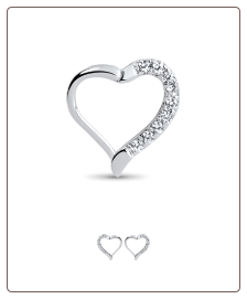 316L Surgical Steel Hinged Septum Clicker Heart 16G