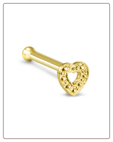 **BLOW OUT SALE** 14K Yellow Gold Nose Bone 4.5mm Heart 22G