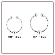 925 Sterling Silver Fake Septum Clicker Hanger Clip On Choose Your Size Nose Ring Hoop Ball