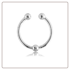 316L Surgical Steel Fake Septum Clicker Hanger Clip On Non Piercing Nose Ring Hoop Ball