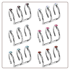 **BLOW OUT SALE** 316L Surgical Steel Triple Fake Cartilage Ear Hoop Anodised - Choose your Color 5/16" 18G